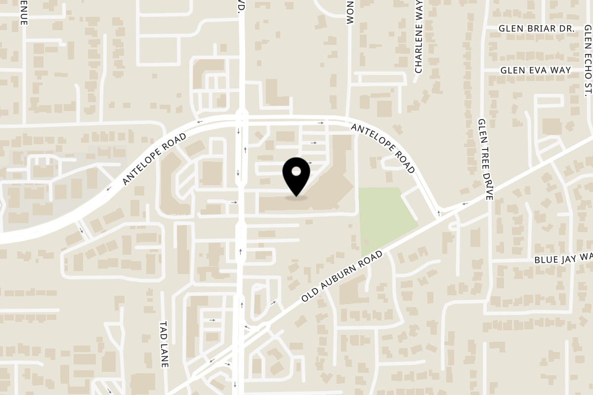 Map showing the location of Halal Spot on 7700 Sunrise Blvd #1000 in Citrus Heights
